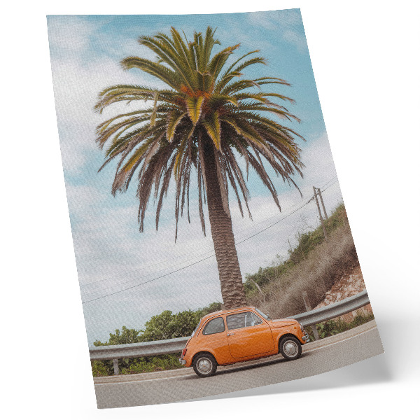 Plakat Palma, retro avto, narava, brezskrbna