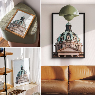 Eleganten plakat za dnevno sobo Impresivne podrobnosti kupole klasične arhitekture