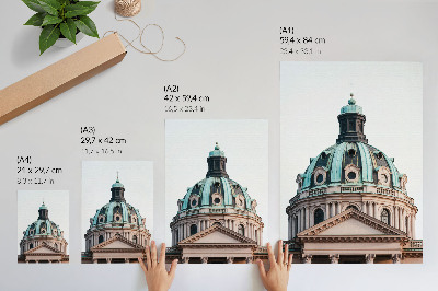 Eleganten plakat za dnevno sobo Impresivne podrobnosti kupole klasične arhitekture