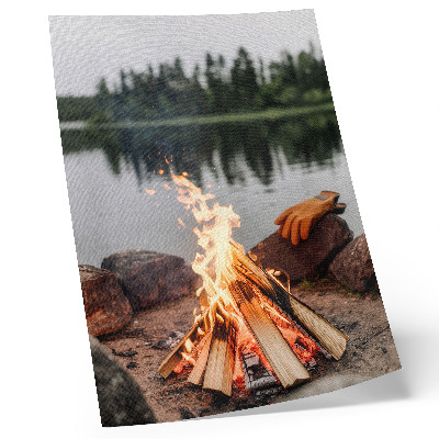 Plakat Kres jezero gozd kamni rekreacija narava