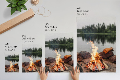 Plakat Kres jezero gozd kamni rekreacija narava