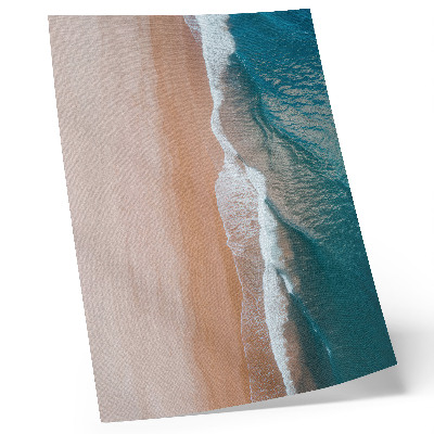Eleganten plakat za dnevno sobo Minimalistično srečanje oceanskih valov s plažo