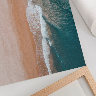 Eleganten plakat za dnevno sobo Minimalistično srečanje oceanskih valov s plažo