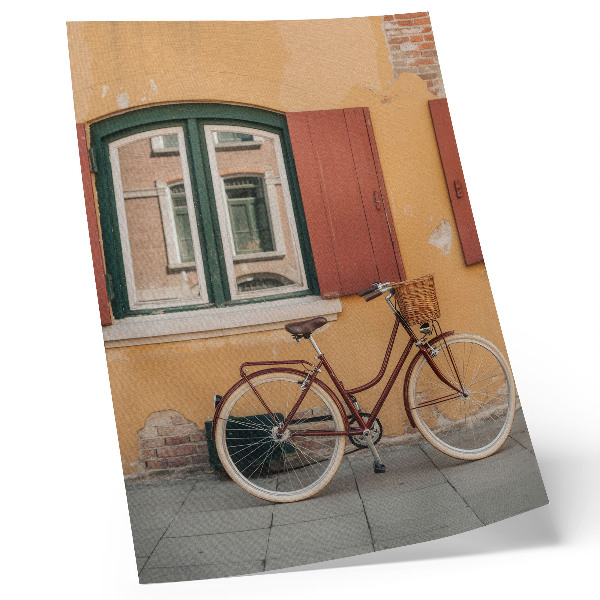 Plakat Kolo na ozadju pisane retro fasade