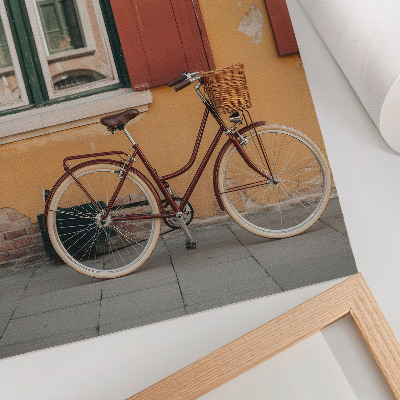 Plakat Kolo na ozadju pisane retro fasade