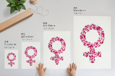 Premium stenski plakat Cvetni listi v obliki simbola lahkotnosti