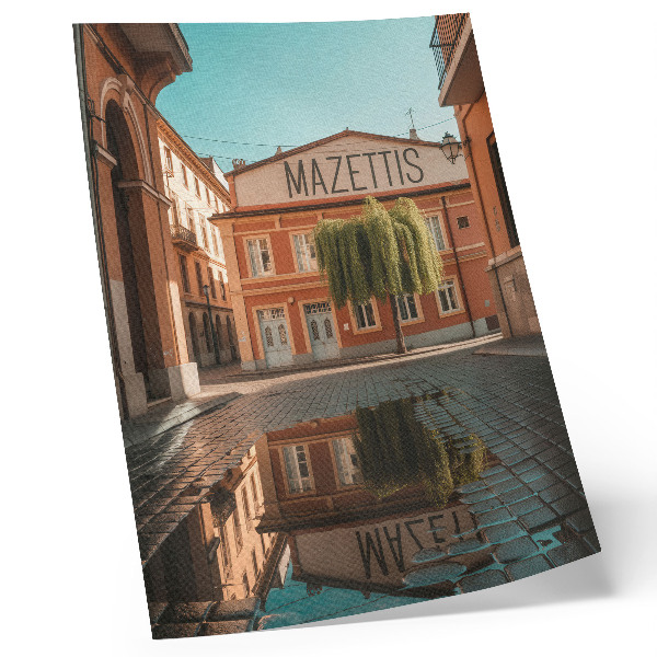 Premium stenski plakat Tople barve urbane arhitekture odsev