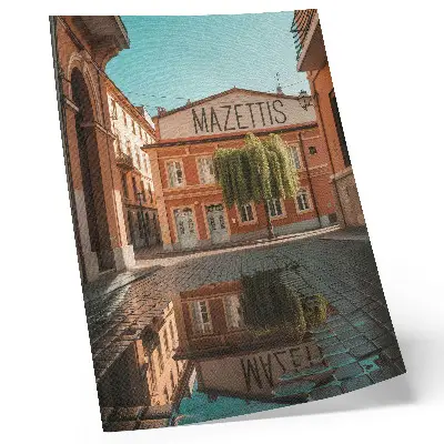 Stenski plakat Premium odsev tople urbane arhitekture