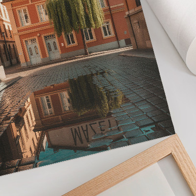 Premium stenski plakat Tople barve urbane arhitekture odsev