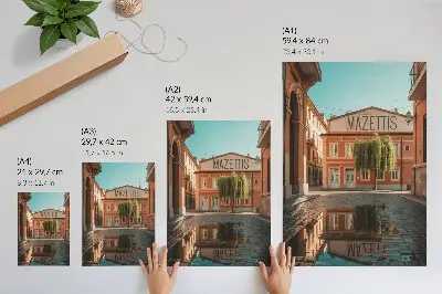 Stenski plakat Premium odsev tople urbane arhitekture