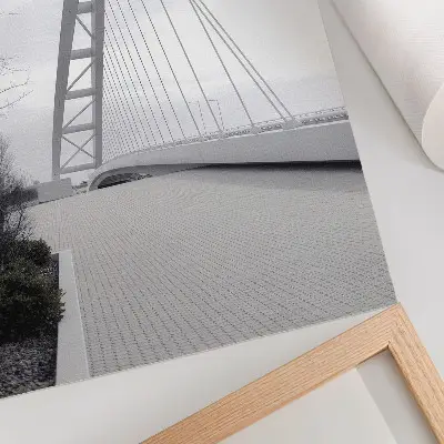 Minimalistična moderna mostna konstrukcija eleganten plakat za dnevno sobo