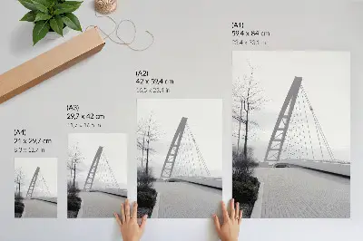 Minimalistična moderna mostna konstrukcija eleganten plakat za dnevno sobo