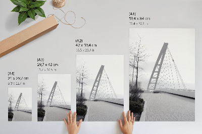 Eleganten plakat za dnevno sobo Minimalistična moderna mostna konstrukcija