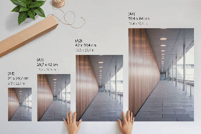 Eleganten plakat za dnevno sobo Simetrija moderne svetlobe v hodniku