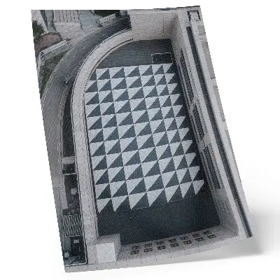 Premium stenski plakat z motivom elegantnih geometrijskih vzorcev in futuristične arhitekture
