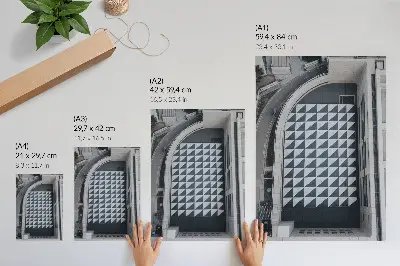 Premium stenski plakat z motivom elegantnih geometrijskih vzorcev in futuristične arhitekture