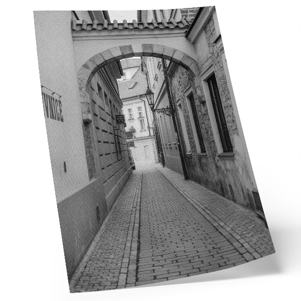 Plakat Črno-bela arhitektura nostalgične ulice