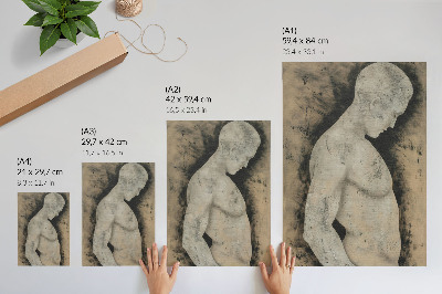 Eleganten plakat za dnevno sobo Enobarvna silhueta moškega v profilu