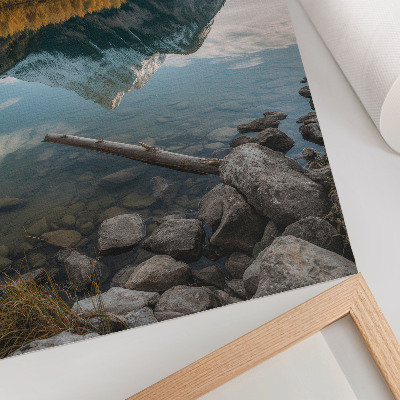 Premium stenski plakat Gore, jezero, drevesa, odsev, mir, narava