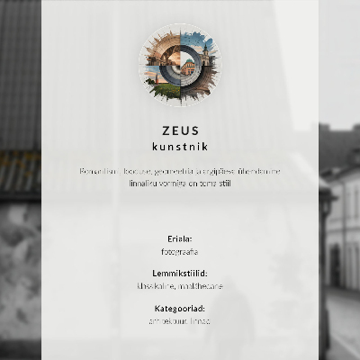 Premium stenski plakat Očarljiva ulica z lončki za rastline in toplimi barvami