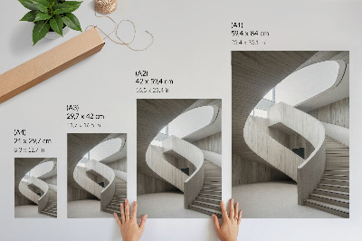 Premium stenski plakat Moderno spiralno stopnišče v elegantni notranjosti