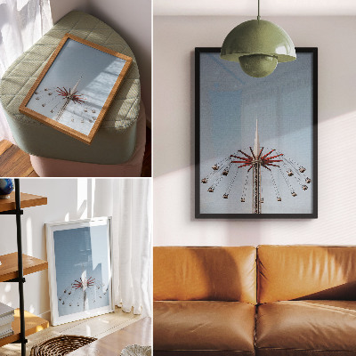 Premium stenski plakat Stolp z vrtiljakom, dinamičnim gibanjem, minimalizmom