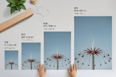 Premium stenski plakat Stolp z vrtiljakom, dinamičnim gibanjem, minimalizmom