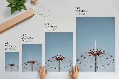 Stenski plakat Stolp z vrtiljakom z dinamičnim gibanjem v minimalističnem slogu