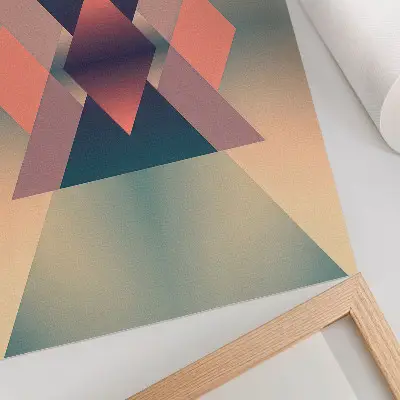 Stenski plakat geometrijske oblike v elegantnih pastelnih barvah