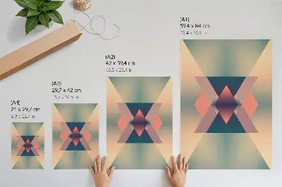 Stenski plakat geometrijske oblike v elegantnih pastelnih barvah