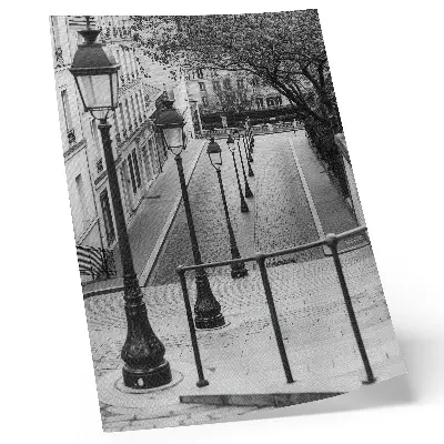 Eleganten plakat za dnevno sobo z motivom očarljivih luči, čudovite arhitekture in ulice