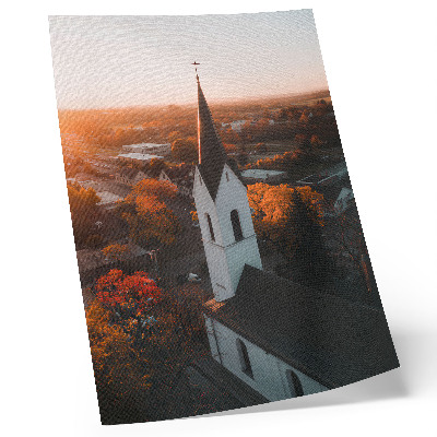 Plakat Jesensko podnebje mesto sončni zahod harmonija