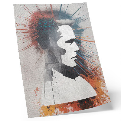Premium stenski plakat Profil obraza, dinamične linije, moderno