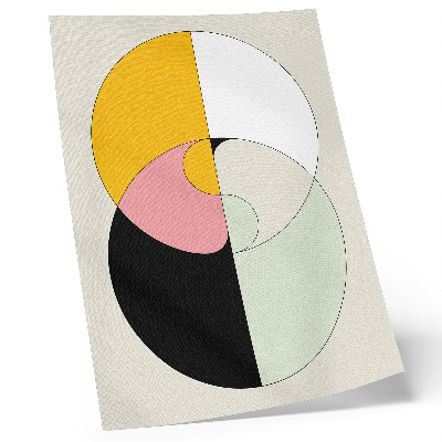 Eleganten plakat za dnevno sobo Geometrijski krogi v kontrastnih barvah minimalističnega sloga
