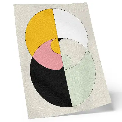 Geometrijski plakat s krogi v kontrastnih barvah minimalističen slog za dnevno sobo