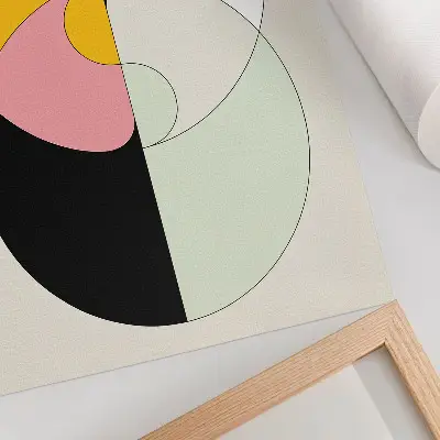 Geometrijski plakat s krogi v kontrastnih barvah minimalističen slog za dnevno sobo