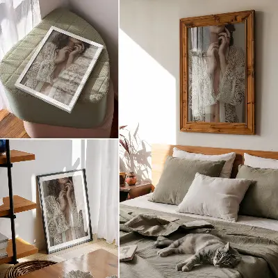 Umetniški tisk na platno z motivom čipke za pridih nežnosti, elegance in ženskosti