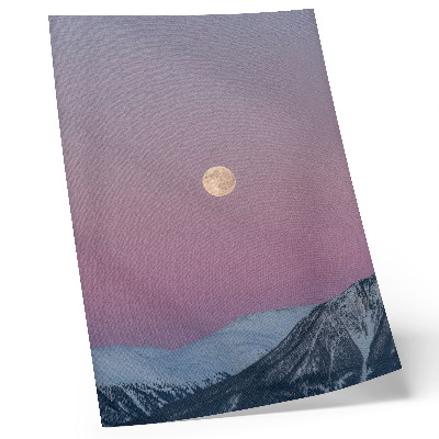 Plakat Gore, mrak, luna, pastelno nebo
