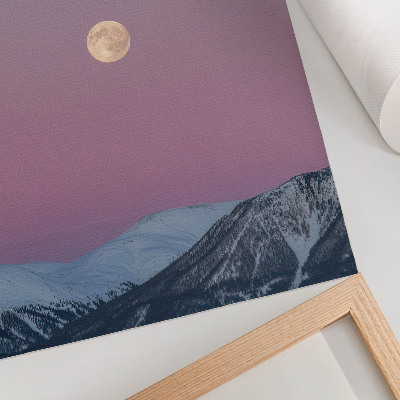 Plakat Gore, mrak, luna, pastelno nebo