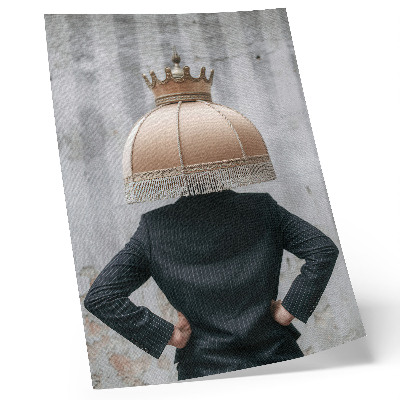 Premium stenski plakat Prefinjen senčnik, elegantna obleka, kontrast tekstur