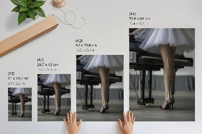 Plakat Balerina za klavirjem, eleganca in nežnost