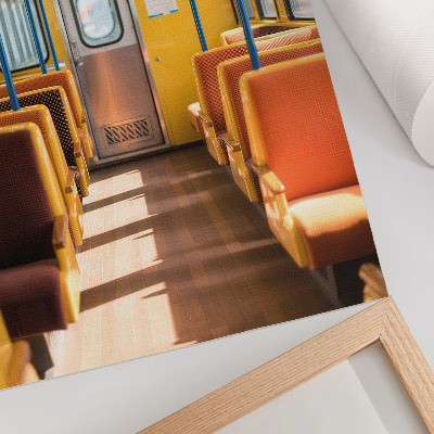 Plakat Rumena notranjost vagona z oranžnimi sedeži