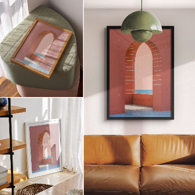 Premium stenski plakat Pastelni loki morska minimalistična arhitektura