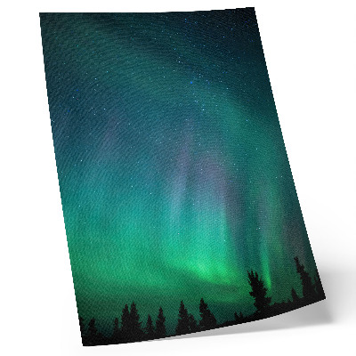 Eleganten plakat za dnevno sobo Aurora Borealis turkizno nebo utripajoče zvezde