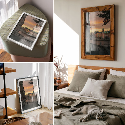Premium stenski plakat Zgodovinske stavbe, večer, mirno vzdušje