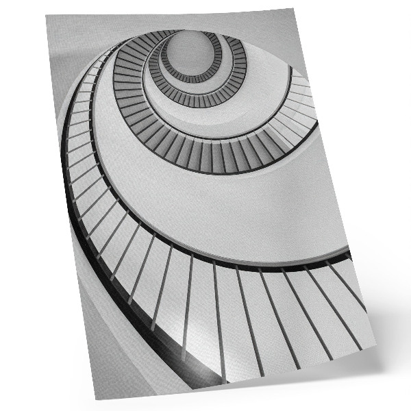Eleganten plakat za dnevno sobo Spiralno stopnišče očarljiva geometrija eleganca