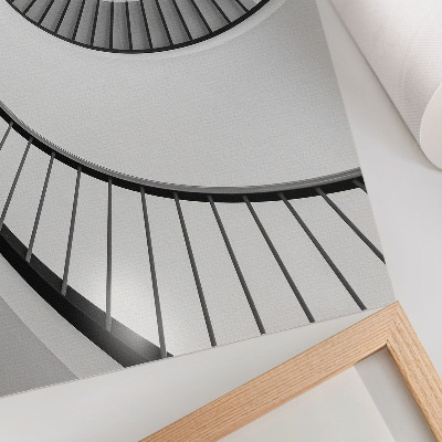 Eleganten plakat za dnevno sobo Spiralno stopnišče očarljiva geometrija eleganca