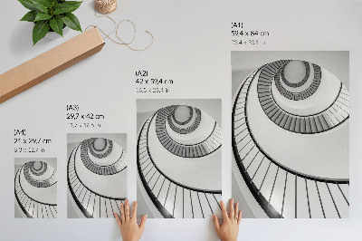 Eleganten plakat za dnevno sobo Spiralno stopnišče očarljiva geometrija eleganca
