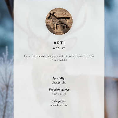Plakat Jelen na ozadju skal in dreves v jesenski pokrajini