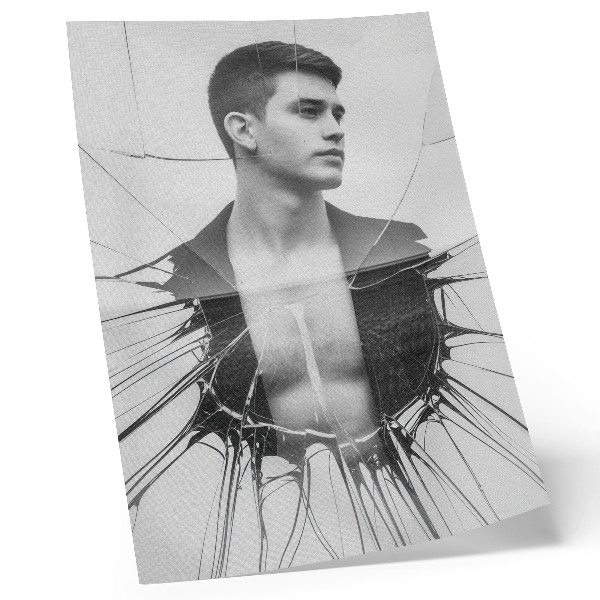 Plakat Črno-beli portret s steklenim učinkom